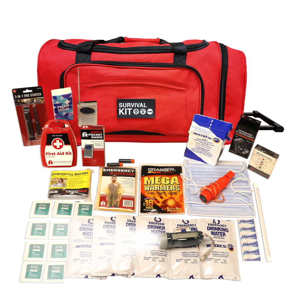 1 Person Necessity Survival Kit, Rolling Bag.