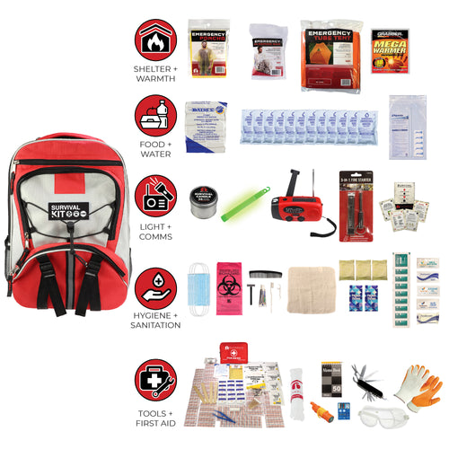1 Person Comfort Survival Kit, Backpack.