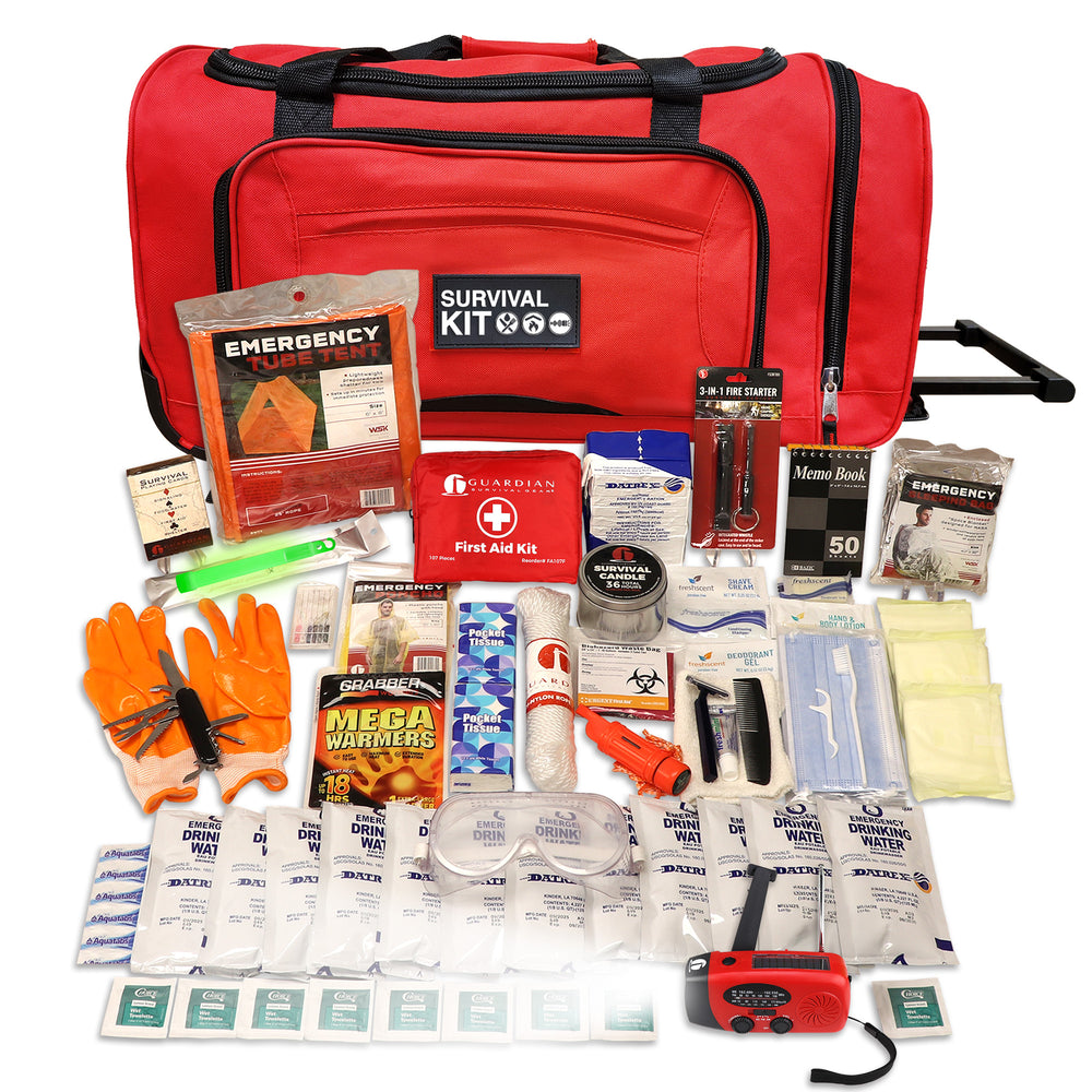 1 Person Comfort Survival Kit, Rolling Bag.