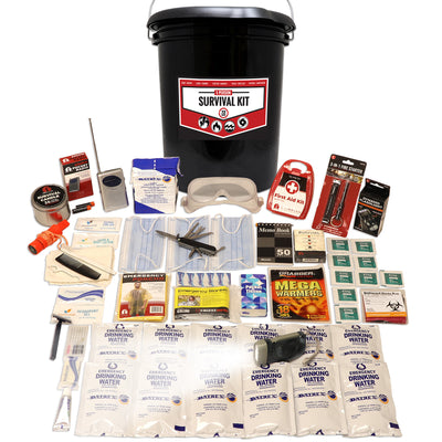 1 Person Essential Survival Kit, Bucket and Lid