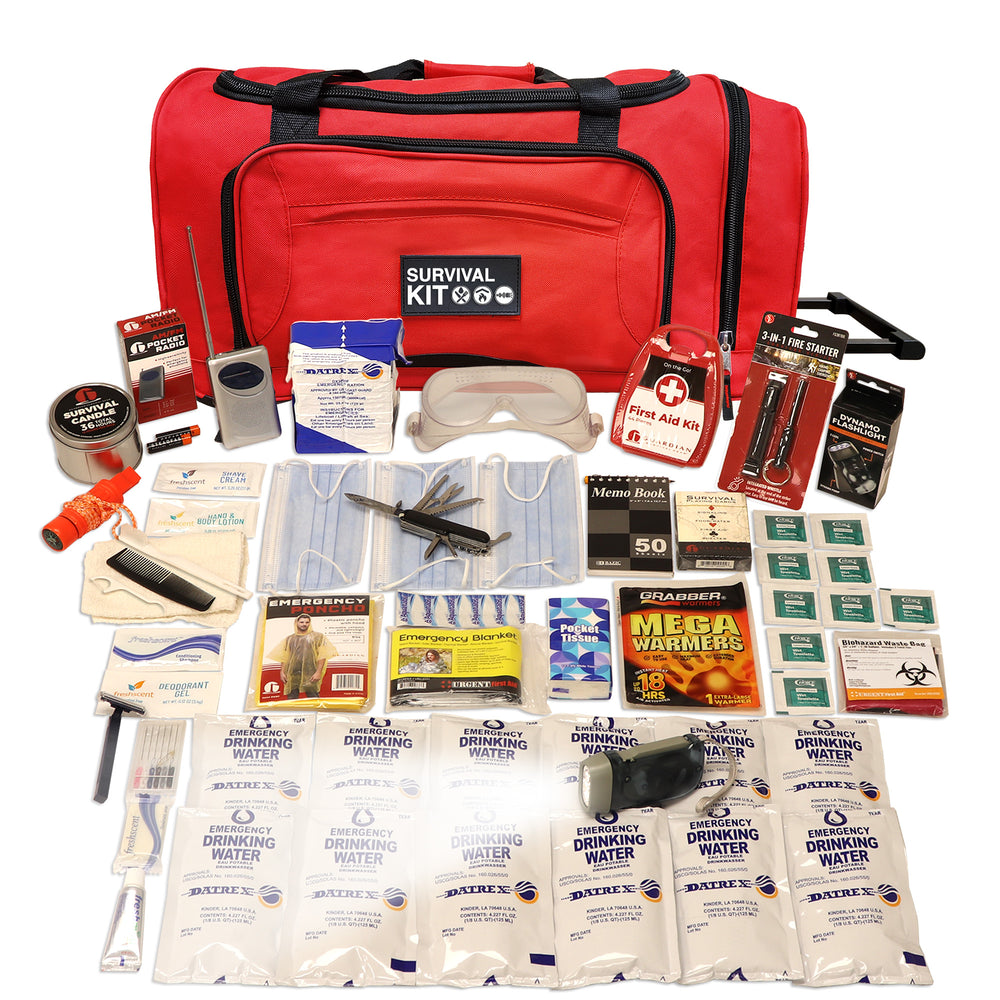 1 Person Essential Survival Kit, Rolling Bag.
