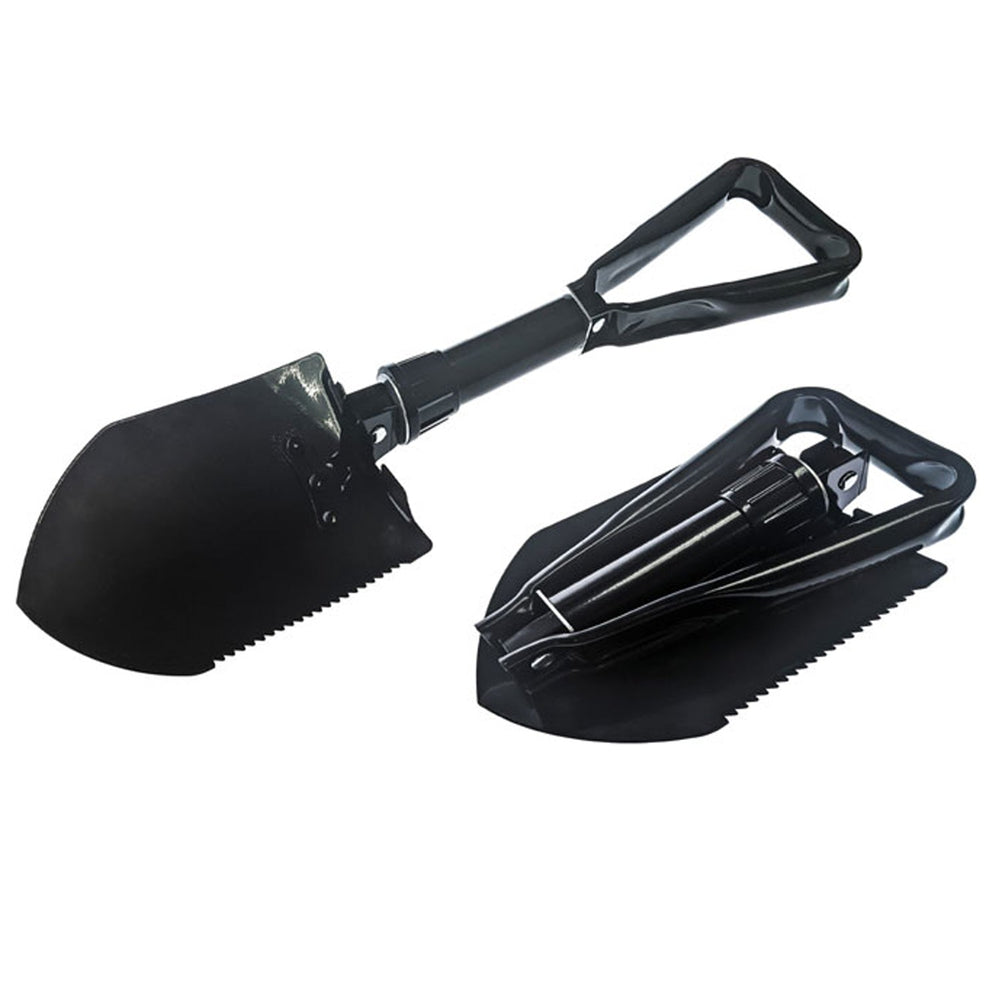 23 Black Tri-Fold Serrated Shovel W/Carrying Case Survival Gear Supply