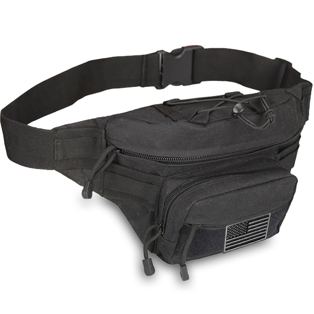 Outdoor EDC Waist Pack with Removable Flag Patch.