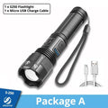 Rechargeable Adjustable Led Flashlights With High Lumen With Battery Display Super Bright Waterproof Flashlight  5 Lighting Modes For Adventure Hiking Camping Hunting New Design.