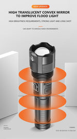 Rechargeable Adjustable Led Flashlights With High Lumen With Battery Display Super Bright Waterproof Flashlight  5 Lighting Modes For Adventure Hiking Camping Hunting New Design.