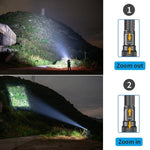 Rechargeable Adjustable Led Flashlights With High Lumen With Battery Display Super Bright Waterproof Flashlight  5 Lighting Modes For Adventure Hiking Camping Hunting New Design.