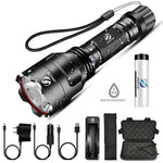 Rechargeable Adjustable Zoomable Waterproof LED Flashlight Super bright LED Tactical Torch Flashlight For Night Riding Camping Hiking Hunting & Indoor Activities.