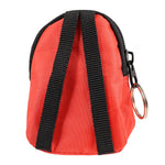 CPR Red Beltloop Keychain Backpack with Faceshield, Gloves, and Cleansing Wipes.