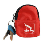 CPR Red Beltloop Keychain Backpack with Faceshield, Gloves, and Cleansing Wipes.