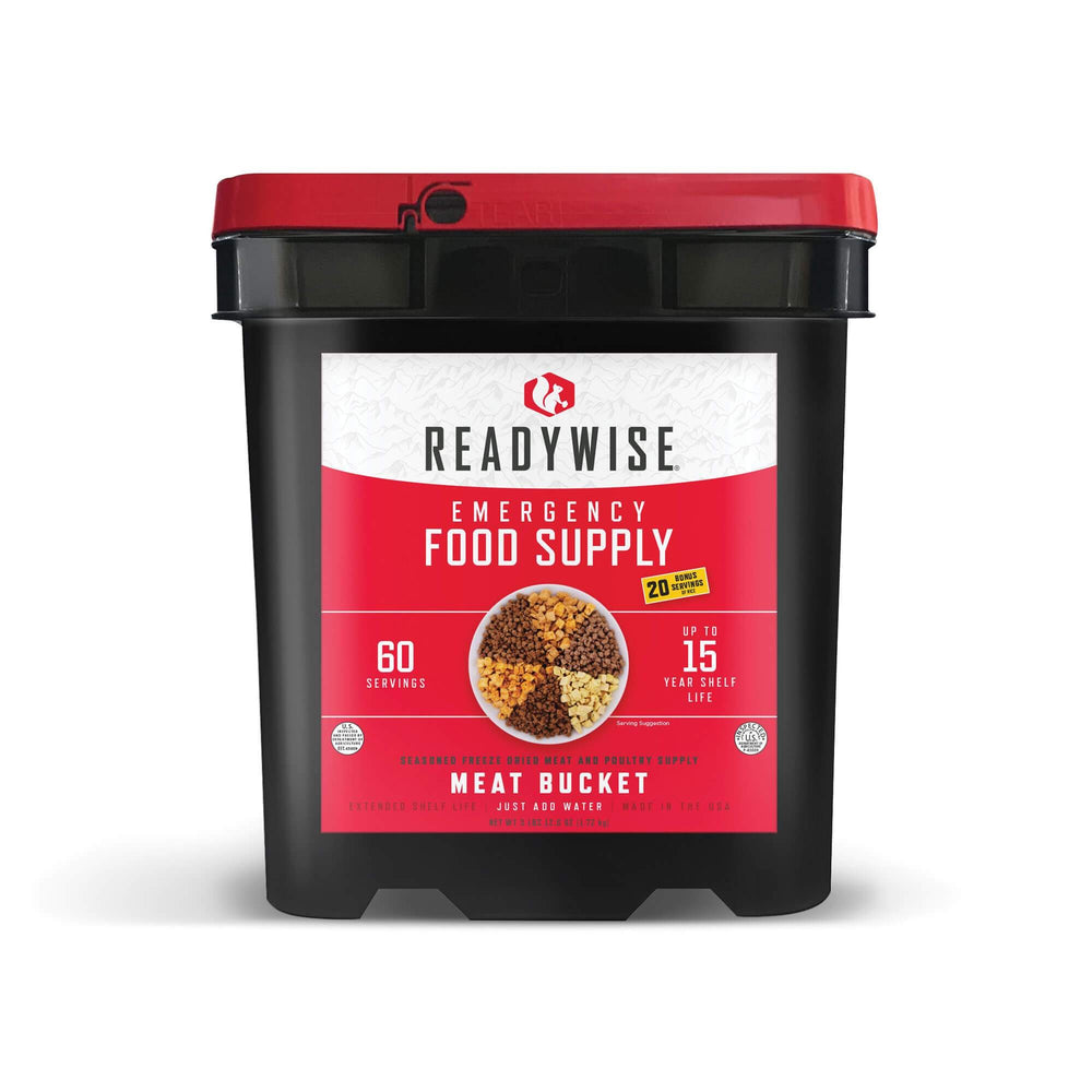 48 Serving Freeze Dried Meat Bucket + 40 Servings Of Rice