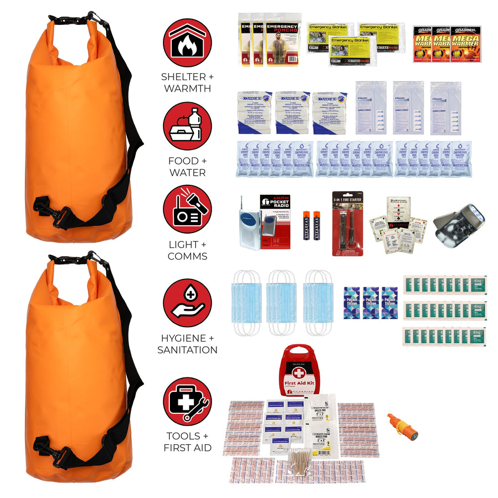3 Person Necessity Survival Kit, Dry Bag