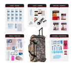 1 Person Comfort Survival Kit, Rolling Bag, Camo.