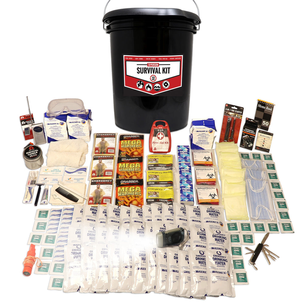 3 Person Essential Survival Kit, Bucket and Lid